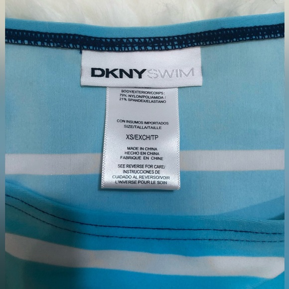 DKNY Navy Striped Swim Mini Dress Scuba Coverup Size XS - Picture 7 of 7